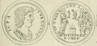 An illustration from Thesaurus numismatum e musaeo Caroli Patini (1672)