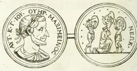 An illustration from Thesaurus numismatum, antiquorum & recentiorum, ex auro, argento, & aere : ab illustriss. & excellentiss. D.D. Petro Mauroceno ... Serenissimae Reipublicae legatus, etc (1683)