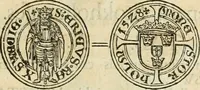 An illustration from Thesaurus nummorum sueo-gothicorum : studio indefesso Eliae Brenneri L. annorum spatio collectus, secundum seriem temporum dispositus, atqve e tenebris, cum commentatione in apricum prolatus ; accessit ejusdem auctoris Libellus de nummophylaciis Sveciae: de scriptoribus rei nummariae svethicae, atque de thesauris, seu variis vetustorum nummorum cumulis, passim per Sveoniam fortuito casu repertis (1731)