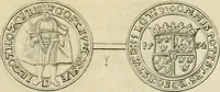 An illustration from Thesaurus nummorum sueo-gothicorum : studio indefesso Eliae Brenneri L. annorum spatio collectus, secundum seriem temporum dispositus, atqve e tenebris, cum commentatione in apricum prolatus ; accessit ejusdem auctoris Libellus de nummophylaciis Sveciae: de scriptoribus rei nummariae svethicae, atque de thesauris, seu variis vetustorum nummorum cumulis, passim per Sveoniam fortuito casu repertis (1731)