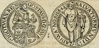 An illustration from Thesaurus nummorum sueo-gothicorum : studio indefesso Eliae Brenneri L. annorum spatio collectus, secundum seriem temporum dispositus, atqve e tenebris, cum commentatione in apricum prolatus ; accessit ejusdem auctoris Libellus de nummophylaciis Sveciae: de scriptoribus rei nummariae svethicae, atque de thesauris, seu variis vetustorum nummorum cumulis, passim per Sveoniam fortuito casu repertis (1731)