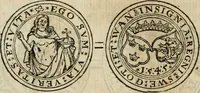 An illustration from Thesaurus nummorum sueo-gothicorum : studio indefesso Eliae Brenneri L. annorum spatio collectus, secundum seriem temporum dispositus, atqve e tenebris, cum commentatione in apricum prolatus ; accessit ejusdem auctoris Libellus de nummophylaciis Sveciae: de scriptoribus rei nummariae svethicae, atque de thesauris, seu variis vetustorum nummorum cumulis, passim per Sveoniam fortuito casu repertis (1731)