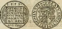 An illustration from Thesaurus nummorum sueo-gothicorum : studio indefesso Eliae Brenneri L. annorum spatio collectus, secundum seriem temporum dispositus, atqve e tenebris, cum commentatione in apricum prolatus ; accessit ejusdem auctoris Libellus de nummophylaciis Sveciae: de scriptoribus rei nummariae svethicae, atque de thesauris, seu variis vetustorum nummorum cumulis, passim per Sveoniam fortuito casu repertis (1731)