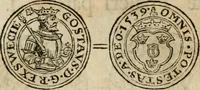 An illustration from Thesaurus nummorum sueo-gothicorum : studio indefesso Eliae Brenneri L. annorum spatio collectus, secundum seriem temporum dispositus, atqve e tenebris, cum commentatione in apricum prolatus ; accessit ejusdem auctoris Libellus de nummophylaciis Sveciae: de scriptoribus rei nummariae svethicae, atque de thesauris, seu variis vetustorum nummorum cumulis, passim per Sveoniam fortuito casu repertis (1731)