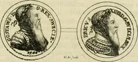An illustration from Thesaurus nummorum sueo-gothicorum : studio indefesso Eliae Brenneri L. annorum spatio collectus, secundum seriem temporum dispositus, atqve e tenebris, cum commentatione in apricum prolatus ; accessit ejusdem auctoris Libellus de nummophylaciis Sveciae: de scriptoribus rei nummariae svethicae, atque de thesauris, seu variis vetustorum nummorum cumulis, passim per Sveoniam fortuito casu repertis (1731)