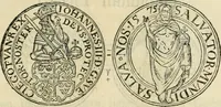 An illustration from Thesaurus nummorum sueo-gothicorum : studio indefesso Eliae Brenneri L. annorum spatio collectus, secundum seriem temporum dispositus, atqve e tenebris, cum commentatione in apricum prolatus ; accessit ejusdem auctoris Libellus de nummophylaciis Sveciae: de scriptoribus rei nummariae svethicae, atque de thesauris, seu variis vetustorum nummorum cumulis, passim per Sveoniam fortuito casu repertis (1731)