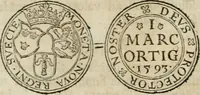 An illustration from Thesaurus nummorum sueo-gothicorum : studio indefesso Eliae Brenneri L. annorum spatio collectus, secundum seriem temporum dispositus, atqve e tenebris, cum commentatione in apricum prolatus ; accessit ejusdem auctoris Libellus de nummophylaciis Sveciae: de scriptoribus rei nummariae svethicae, atque de thesauris, seu variis vetustorum nummorum cumulis, passim per Sveoniam fortuito casu repertis (1731)