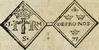 An illustration from Thesaurus nummorum sueo-gothicorum : studio indefesso Eliae Brenneri L. annorum spatio collectus, secundum seriem temporum dispositus, atqve e tenebris, cum commentatione in apricum prolatus ; accessit ejusdem auctoris Libellus de nummophylaciis Sveciae: de scriptoribus rei nummariae svethicae, atque de thesauris, seu variis vetustorum nummorum cumulis, passim per Sveoniam fortuito casu repertis (1731)