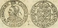 An illustration from Thesaurus nummorum sueo-gothicorum : studio indefesso Eliae Brenneri L. annorum spatio collectus, secundum seriem temporum dispositus, atqve e tenebris, cum commentatione in apricum prolatus ; accessit ejusdem auctoris Libellus de nummophylaciis Sveciae: de scriptoribus rei nummariae svethicae, atque de thesauris, seu variis vetustorum nummorum cumulis, passim per Sveoniam fortuito casu repertis (1731)
