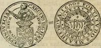 An illustration from Thesaurus nummorum sueo-gothicorum : studio indefesso Eliae Brenneri L. annorum spatio collectus, secundum seriem temporum dispositus, atqve e tenebris, cum commentatione in apricum prolatus ; accessit ejusdem auctoris Libellus de nummophylaciis Sveciae: de scriptoribus rei nummariae svethicae, atque de thesauris, seu variis vetustorum nummorum cumulis, passim per Sveoniam fortuito casu repertis (1731)