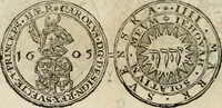 An illustration from Thesaurus nummorum sueo-gothicorum : studio indefesso Eliae Brenneri L. annorum spatio collectus, secundum seriem temporum dispositus, atqve e tenebris, cum commentatione in apricum prolatus ; accessit ejusdem auctoris Libellus de nummophylaciis Sveciae: de scriptoribus rei nummariae svethicae, atque de thesauris, seu variis vetustorum nummorum cumulis, passim per Sveoniam fortuito casu repertis (1731)