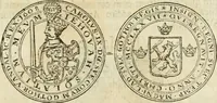 An illustration from Thesaurus nummorum sueo-gothicorum : studio indefesso Eliae Brenneri L. annorum spatio collectus, secundum seriem temporum dispositus, atqve e tenebris, cum commentatione in apricum prolatus ; accessit ejusdem auctoris Libellus de nummophylaciis Sveciae: de scriptoribus rei nummariae svethicae, atque de thesauris, seu variis vetustorum nummorum cumulis, passim per Sveoniam fortuito casu repertis (1731)