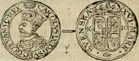 An illustration from Thesaurus nummorum sueo-gothicorum : studio indefesso Eliae Brenneri L. annorum spatio collectus, secundum seriem temporum dispositus, atqve e tenebris, cum commentatione in apricum prolatus ; accessit ejusdem auctoris Libellus de nummophylaciis Sveciae: de scriptoribus rei nummariae svethicae, atque de thesauris, seu variis vetustorum nummorum cumulis, passim per Sveoniam fortuito casu repertis (1731)