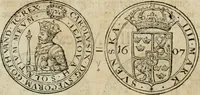 An illustration from Thesaurus nummorum sueo-gothicorum : studio indefesso Eliae Brenneri L. annorum spatio collectus, secundum seriem temporum dispositus, atqve e tenebris, cum commentatione in apricum prolatus ; accessit ejusdem auctoris Libellus de nummophylaciis Sveciae: de scriptoribus rei nummariae svethicae, atque de thesauris, seu variis vetustorum nummorum cumulis, passim per Sveoniam fortuito casu repertis (1731)