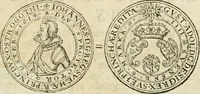 An illustration from Thesaurus nummorum sueo-gothicorum : studio indefesso Eliae Brenneri L. annorum spatio collectus, secundum seriem temporum dispositus, atqve e tenebris, cum commentatione in apricum prolatus ; accessit ejusdem auctoris Libellus de nummophylaciis Sveciae: de scriptoribus rei nummariae svethicae, atque de thesauris, seu variis vetustorum nummorum cumulis, passim per Sveoniam fortuito casu repertis (1731)