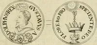 An illustration from Thesaurus nummorum sueo-gothicorum : studio indefesso Eliae Brenneri L. annorum spatio collectus, secundum seriem temporum dispositus, atqve e tenebris, cum commentatione in apricum prolatus ; accessit ejusdem auctoris Libellus de nummophylaciis Sveciae: de scriptoribus rei nummariae svethicae, atque de thesauris, seu variis vetustorum nummorum cumulis, passim per Sveoniam fortuito casu repertis (1731)