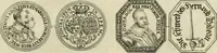 An illustration from Thesaurus nummorum sueo-gothicorum : studio indefesso Eliae Brenneri L. annorum spatio collectus, secundum seriem temporum dispositus, atqve e tenebris, cum commentatione in apricum prolatus ; accessit ejusdem auctoris Libellus de nummophylaciis Sveciae: de scriptoribus rei nummariae svethicae, atque de thesauris, seu variis vetustorum nummorum cumulis, passim per Sveoniam fortuito casu repertis (1731)