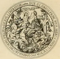 An illustration from Thesaurus nummorum sueo-gothicorum : studio indefesso Eliae Brenneri L. annorum spatio collectus, secundum seriem temporum dispositus, atqve e tenebris, cum commentatione in apricum prolatus ; accessit ejusdem auctoris Libellus de nummophylaciis Sveciae: de scriptoribus rei nummariae svethicae, atque de thesauris, seu variis vetustorum nummorum cumulis, passim per Sveoniam fortuito casu repertis (1731)