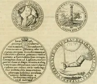 An illustration from Thesaurus nummorum sueo-gothicorum : studio indefesso Eliae Brenneri L. annorum spatio collectus, secundum seriem temporum dispositus, atqve e tenebris, cum commentatione in apricum prolatus ; accessit ejusdem auctoris Libellus de nummophylaciis Sveciae: de scriptoribus rei nummariae svethicae, atque de thesauris, seu variis vetustorum nummorum cumulis, passim per Sveoniam fortuito casu repertis (1731)