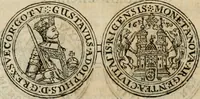 An illustration from Thesaurus nummorum sueo-gothicorum : studio indefesso Eliae Brenneri L. annorum spatio collectus, secundum seriem temporum dispositus, atqve e tenebris, cum commentatione in apricum prolatus ; accessit ejusdem auctoris Libellus de nummophylaciis Sveciae: de scriptoribus rei nummariae svethicae, atque de thesauris, seu variis vetustorum nummorum cumulis, passim per Sveoniam fortuito casu repertis (1731)
