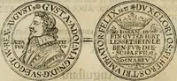 An illustration from Thesaurus nummorum sueo-gothicorum : studio indefesso Eliae Brenneri L. annorum spatio collectus, secundum seriem temporum dispositus, atqve e tenebris, cum commentatione in apricum prolatus ; accessit ejusdem auctoris Libellus de nummophylaciis Sveciae: de scriptoribus rei nummariae svethicae, atque de thesauris, seu variis vetustorum nummorum cumulis, passim per Sveoniam fortuito casu repertis (1731)