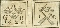 An illustration from Thesaurus nummorum sueo-gothicorum : studio indefesso Eliae Brenneri L. annorum spatio collectus, secundum seriem temporum dispositus, atqve e tenebris, cum commentatione in apricum prolatus ; accessit ejusdem auctoris Libellus de nummophylaciis Sveciae: de scriptoribus rei nummariae svethicae, atque de thesauris, seu variis vetustorum nummorum cumulis, passim per Sveoniam fortuito casu repertis (1731)