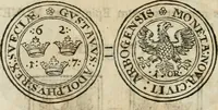 An illustration from Thesaurus nummorum sueo-gothicorum : studio indefesso Eliae Brenneri L. annorum spatio collectus, secundum seriem temporum dispositus, atqve e tenebris, cum commentatione in apricum prolatus ; accessit ejusdem auctoris Libellus de nummophylaciis Sveciae: de scriptoribus rei nummariae svethicae, atque de thesauris, seu variis vetustorum nummorum cumulis, passim per Sveoniam fortuito casu repertis (1731)
