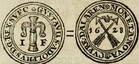 An illustration from Thesaurus nummorum sueo-gothicorum : studio indefesso Eliae Brenneri L. annorum spatio collectus, secundum seriem temporum dispositus, atqve e tenebris, cum commentatione in apricum prolatus ; accessit ejusdem auctoris Libellus de nummophylaciis Sveciae: de scriptoribus rei nummariae svethicae, atque de thesauris, seu variis vetustorum nummorum cumulis, passim per Sveoniam fortuito casu repertis (1731)