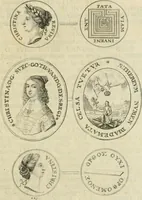 An illustration from Thesaurus nummorum sueo-gothicorum : studio indefesso Eliae Brenneri L. annorum spatio collectus, secundum seriem temporum dispositus, atqve e tenebris, cum commentatione in apricum prolatus ; accessit ejusdem auctoris Libellus de nummophylaciis Sveciae: de scriptoribus rei nummariae svethicae, atque de thesauris, seu variis vetustorum nummorum cumulis, passim per Sveoniam fortuito casu repertis (1731)