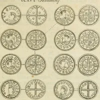 An illustration from Thesaurus nummorum sueo-gothicorum : studio indefesso Eliae Brenneri L. annorum spatio collectus, secundum seriem temporum dispositus, atqve e tenebris, cum commentatione in apricum prolatus ; accessit ejusdem auctoris Libellus de nummophylaciis Sveciae: de scriptoribus rei nummariae svethicae, atque de thesauris, seu variis vetustorum nummorum cumulis, passim per Sveoniam fortuito casu repertis (1731)