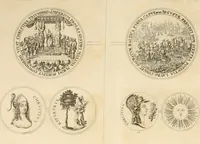 An illustration from Thesaurus nummorum sueo-gothicorum : studio indefesso Eliae Brenneri L. annorum spatio collectus, secundum seriem temporum dispositus, atqve e tenebris, cum commentatione in apricum prolatus ; accessit ejusdem auctoris Libellus de nummophylaciis Sveciae: de scriptoribus rei nummariae svethicae, atque de thesauris, seu variis vetustorum nummorum cumulis, passim per Sveoniam fortuito casu repertis (1731)