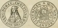 An illustration from Thesaurus nummorum sueo-gothicorum : studio indefesso Eliae Brenneri L. annorum spatio collectus, secundum seriem temporum dispositus, atqve e tenebris, cum commentatione in apricum prolatus ; accessit ejusdem auctoris Libellus de nummophylaciis Sveciae: de scriptoribus rei nummariae svethicae, atque de thesauris, seu variis vetustorum nummorum cumulis, passim per Sveoniam fortuito casu repertis (1731)