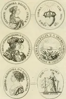 An illustration from Thesaurus nummorum sueo-gothicorum : studio indefesso Eliae Brenneri L. annorum spatio collectus, secundum seriem temporum dispositus, atqve e tenebris, cum commentatione in apricum prolatus ; accessit ejusdem auctoris Libellus de nummophylaciis Sveciae: de scriptoribus rei nummariae svethicae, atque de thesauris, seu variis vetustorum nummorum cumulis, passim per Sveoniam fortuito casu repertis (1731)