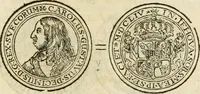 An illustration from Thesaurus nummorum sueo-gothicorum : studio indefesso Eliae Brenneri L. annorum spatio collectus, secundum seriem temporum dispositus, atqve e tenebris, cum commentatione in apricum prolatus ; accessit ejusdem auctoris Libellus de nummophylaciis Sveciae: de scriptoribus rei nummariae svethicae, atque de thesauris, seu variis vetustorum nummorum cumulis, passim per Sveoniam fortuito casu repertis (1731)