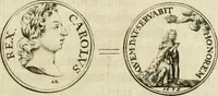 An illustration from Thesaurus nummorum sueo-gothicorum : studio indefesso Eliae Brenneri L. annorum spatio collectus, secundum seriem temporum dispositus, atqve e tenebris, cum commentatione in apricum prolatus ; accessit ejusdem auctoris Libellus de nummophylaciis Sveciae: de scriptoribus rei nummariae svethicae, atque de thesauris, seu variis vetustorum nummorum cumulis, passim per Sveoniam fortuito casu repertis (1731)