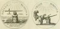 An illustration from Thesaurus nummorum sueo-gothicorum : studio indefesso Eliae Brenneri L. annorum spatio collectus, secundum seriem temporum dispositus, atqve e tenebris, cum commentatione in apricum prolatus ; accessit ejusdem auctoris Libellus de nummophylaciis Sveciae: de scriptoribus rei nummariae svethicae, atque de thesauris, seu variis vetustorum nummorum cumulis, passim per Sveoniam fortuito casu repertis (1731)