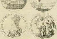 An illustration from Thesaurus nummorum sueo-gothicorum : studio indefesso Eliae Brenneri L. annorum spatio collectus, secundum seriem temporum dispositus, atqve e tenebris, cum commentatione in apricum prolatus ; accessit ejusdem auctoris Libellus de nummophylaciis Sveciae: de scriptoribus rei nummariae svethicae, atque de thesauris, seu variis vetustorum nummorum cumulis, passim per Sveoniam fortuito casu repertis (1731)
