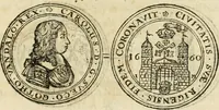 An illustration from Thesaurus nummorum sueo-gothicorum : studio indefesso Eliae Brenneri L. annorum spatio collectus, secundum seriem temporum dispositus, atqve e tenebris, cum commentatione in apricum prolatus ; accessit ejusdem auctoris Libellus de nummophylaciis Sveciae: de scriptoribus rei nummariae svethicae, atque de thesauris, seu variis vetustorum nummorum cumulis, passim per Sveoniam fortuito casu repertis (1731)
