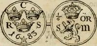An illustration from Thesaurus nummorum sueo-gothicorum : studio indefesso Eliae Brenneri L. annorum spatio collectus, secundum seriem temporum dispositus, atqve e tenebris, cum commentatione in apricum prolatus ; accessit ejusdem auctoris Libellus de nummophylaciis Sveciae: de scriptoribus rei nummariae svethicae, atque de thesauris, seu variis vetustorum nummorum cumulis, passim per Sveoniam fortuito casu repertis (1731)