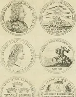 An illustration from Thesaurus nummorum sueo-gothicorum : studio indefesso Eliae Brenneri L. annorum spatio collectus, secundum seriem temporum dispositus, atqve e tenebris, cum commentatione in apricum prolatus ; accessit ejusdem auctoris Libellus de nummophylaciis Sveciae: de scriptoribus rei nummariae svethicae, atque de thesauris, seu variis vetustorum nummorum cumulis, passim per Sveoniam fortuito casu repertis (1731)