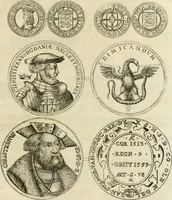 An illustration from Thesaurus nummorum sueo-gothicorum : studio indefesso Eliae Brenneri L. annorum spatio collectus, secundum seriem temporum dispositus, atqve e tenebris, cum commentatione in apricum prolatus ; accessit ejusdem auctoris Libellus de nummophylaciis Sveciae: de scriptoribus rei nummariae svethicae, atque de thesauris, seu variis vetustorum nummorum cumulis, passim per Sveoniam fortuito casu repertis (1731)