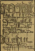 An illustration from Thesavro de scrittori : opera artificiosa, laquale con grandissima arte, si per pratica come per geometria, insegna a scriuere diuerse sorte littere, cioe cancellerescha, merchantescha, formata, cursiua, antiqua, moderna et bastarda, de piu sorte : cum uiarij e bellissimi exempli & altre sorte littere de uarie lingue, cioe grecha, hebraicha, caldea & arabicha : tutte extratte da diuersi et probatissimi auttori, & massimamente da lo praeclarissimo Sigismvndo Fanto, nobile ferrarese, mathematico et architettore eruditissimo, dele mesure e ragione de littere primo inuentore (1532)