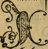 An illustration from Thesavro de scrittori : opera artificiosa, laquale con grandissima arte, si per pratica come per geometria, insegna a scriuere diuerse sorte littere, cioe cancellerescha, merchantescha, formata, cursiua, antiqua, moderna et bastarda, de piu sorte : cum uiarij e bellissimi exempli & altre sorte littere de uarie lingue, cioe grecha, hebraicha, caldea & arabicha : tutte extratte da diuersi et probatissimi auttori, & massimamente da lo praeclarissimo Sigismvndo Fanto, nobile ferrarese, mathematico et architettore eruditissimo, dele mesure e ragione de littere primo inuentore (1532)