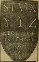 An illustration from Thesavro de scrittori : opera artificiosa, laquale con grandissima arte, si per pratica come per geometria, insegna a scriuere diuerse sorte littere, cioe cancellerescha, merchantescha, formata, cursiua, antiqua, moderna et bastarda, de piu sorte : cum uiarij e bellissimi exempli & altre sorte littere de uarie lingue, cioe grecha, hebraicha, caldea & arabicha : tutte extratte da diuersi et probatissimi auttori, & massimamente da lo praeclarissimo Sigismvndo Fanto, nobile ferrarese, mathematico et architettore eruditissimo, dele mesure e ragione de littere primo inuentore (1532)