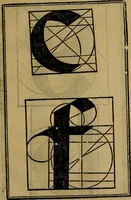 An illustration from Thesavro de scrittori : opera artificiosa, laquale con grandissima arte, si per pratica come per geometria, insegna a scriuere diuerse sorte littere, cioe cancellerescha, merchantescha, formata, cursiua, antiqua, moderna et bastarda, de piu sorte : cum uiarij e bellissimi exempli & altre sorte littere de uarie lingue, cioe grecha, hebraicha, caldea & arabicha : tutte extratte da diuersi et probatissimi auttori, & massimamente da lo praeclarissimo Sigismvndo Fanto, nobile ferrarese, mathematico et architettore eruditissimo, dele mesure e ragione de littere primo inuentore (1532)