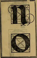 An illustration from Thesavro de scrittori : opera artificiosa, laquale con grandissima arte, si per pratica come per geometria, insegna a scriuere diuerse sorte littere, cioe cancellerescha, merchantescha, formata, cursiua, antiqua, moderna et bastarda, de piu sorte : cum uiarij e bellissimi exempli & altre sorte littere de uarie lingue, cioe grecha, hebraicha, caldea & arabicha : tutte extratte da diuersi et probatissimi auttori, & massimamente da lo praeclarissimo Sigismvndo Fanto, nobile ferrarese, mathematico et architettore eruditissimo, dele mesure e ragione de littere primo inuentore (1532)