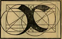 An illustration from Thesavro de scrittori : opera artificiosa, laquale con grandissima arte, si per pratica come per geometria, insegna a scriuere diuerse sorte littere, cioe cancellerescha, merchantescha, formata, cursiua, antiqua, moderna et bastarda, de piu sorte : cum uiarij e bellissimi exempli & altre sorte littere de uarie lingue, cioe grecha, hebraicha, caldea & arabicha : tutte extratte da diuersi et probatissimi auttori, & massimamente da lo praeclarissimo Sigismvndo Fanto, nobile ferrarese, mathematico et architettore eruditissimo, dele mesure e ragione de littere primo inuentore (1532)
