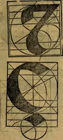 An illustration from Thesavro de scrittori : opera artificiosa, laquale con grandissima arte, si per pratica come per geometria, insegna a scriuere diuerse sorte littere, cioe cancellerescha, merchantescha, formata, cursiua, antiqua, moderna et bastarda, de piu sorte : cum uiarij e bellissimi exempli & altre sorte littere de uarie lingue, cioe grecha, hebraicha, caldea & arabicha : tutte extratte da diuersi et probatissimi auttori, & massimamente da lo praeclarissimo Sigismvndo Fanto, nobile ferrarese, mathematico et architettore eruditissimo, dele mesure e ragione de littere primo inuentore (1532)