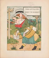 An illustration from This little pig, his picture book : containing, This little pig, The fairy ship, King Luckieboy (1895)