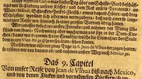 An illustration from Thomas Gage Neue merckwürdige Reise-Beschreibung nach Neü Spanien, : was ihm daselbst seltsames begegnet, und wie er durch die Provintz Nicaragua wider zurück nach der Havana gekehret: in welcher zu finden ist ein ausführlicher Bericht von der Stadt Mexico, wie selbte so wol vor alters gewesen, als auch wie sie ietzo beschaffen sey: ingleichen eine vollkommene Beschreibung aller Länder und Provinzen, welche die Spanier in gantz America besitzen; von ihrem Kirchen- und Policey-Regiment; ihrem Handel; wie auch von ihren und der Criollen, Mestifen [sic], Mulaten, Indianer und Schwartzen, Sitten und Lebens-Art. Deme allem zum Beschluss noch beygefüget ist ein kurtzer Unterricht von der Poconchischen oder Pocomanischen Sprache. (1693)
